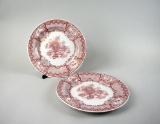 Pair of Spode Archive Collection Red & White Plates, England