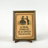 Small Framed Needlework “A Real Friend is a Great Treasure”