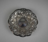 Whiting Manufacturing Co. Sterling Silver Round Dish #62, New York, with Silver Storage Cloth
