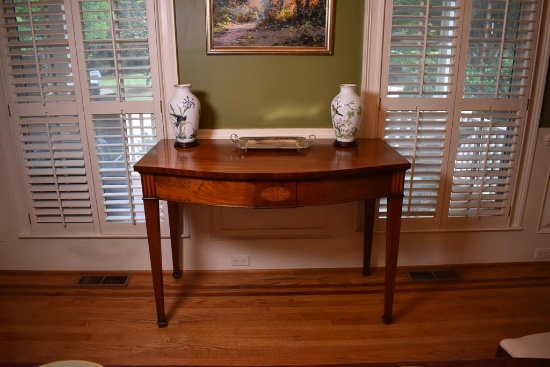 Vintage Inlaid Cherry Buffet Server Table