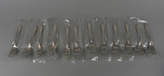 Set of 12 New in Wrapper Towle Lafayette Sterling Silver Dessert or Cake Forks