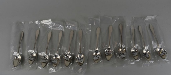 Set of 12 New in Wrapper Towle Lafayette Sterling Silver Teaspoons