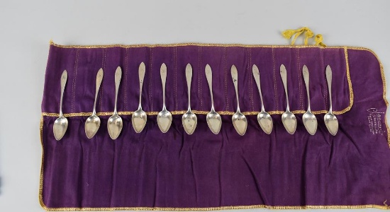 Set of 12 Towle Lafayette Sterling Silver Demitasse Spoons