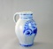 Vintage German Salt Glazed Pottery Pitcher, Cobalt Blue Decoration
