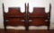 Pair of Vintage Sheraton Style Mahogany Reeded Four Poster Twin Beds