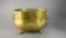 Large Mottahedeh Historic Reproduction Paw Footed Brass Two-Handled Planter, Lion Mask Handles
