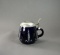 Cobalt Blue Porcelain Bayern Stein with Wheat Head Motif & Pewter Lid