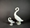 Two Nao LLadro Swans Bending Necks Porcelain Figurines