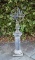 Garden Wrought Iron and Concrete Armillary Sphere on Pedestal
