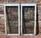 Pair of Vintage Leaded Glass Windows / Doors