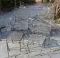 Set of Woodard Briarwood Wrought Iron Patio Spring Rocker Chairs and Two Side Tables