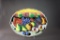 Large Italian Hand Painted Porcelain Serving Platter with Fruit Design “Shetland”