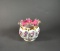 Fenton Charleton Hand Painted Peach Crest Cased Glass Melon Rose Bowl