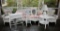 Vintage Set of White Rattan Wicker with Cushions, 8 Pieces