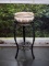 Vintage Black Cast Metal Jardineire Stand with Ceramic Jardiniere