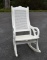 Vintage White Caned Rocking Chair