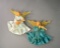 Pair of Fontanini Hanging Angels in Blue & White Robes Playing Instruments Ornaments