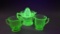 Vintage US Glass Uranium Green Glass Juicer Reamer & Bowl and Sugar & Creamer (Other Maker)