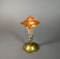 Antique Jack in the Pulpit Carnival Glass Vase with Silver Plate Base