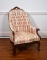 Antique Victorian Mahogany Tufted Spoon Back Armchair