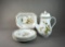 Wedgwood “Old Chelsea” China Teapot, Six Luncheon Plates, & Octagonal Serving Bowl