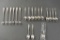 19 Pieces Sterling Silver Spoons & Pickle Forks: Gorham, Wood & Hughes, and Others