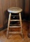 Antique Turned Leg Sturdy Chestnut Stool
