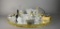 Vintage Collection of Vintage Perfume Bottles & Vanity Items on Mirrored Tray