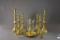 Lot of Eight Brass Candle Sticks & Snifter: Baldwin Brass, Beehive, Etc.