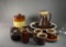 Vintage Lot of Twelve Brown Drip Earthenware Pieces: McCoy, Hull, & Other