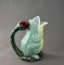 Whimsical Majolica Hand-Painted Frog Pitcher