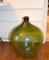 Large 22.5” H Old Olive Green Handblown Blob Top Demijohn