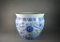 20th Century Blue & White Chinese Koi Jardiniere or Cachepot