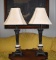 Pair of Bronze Finish Lamps with Dolphin Feet