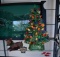 Shelf Size Vintage Lighted Ceramic Christmas Tree and Midwest Imports Reindeer Figurine