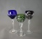 Bleikristale Hand Cut to Clear Wine Glasses-Cobalt Blue, Green, & Ruby
