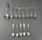 Thirteen Antique Sterling or Coin Silver Spoons: JS Abbot, LS Bailey of Maine / Vermont