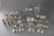 Lot of 25 Weighted Sterling Silver Pieces:  Candle Holders, Compotes, Sherbets, Cordials & Rattle