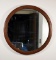 Vintage Round Mahogany Frame Wall Mirror