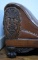 Antique Empire Revival Lion Mask & Paw Fainting Couch or Day Bed, Oak and Leather with Nailhead Trim