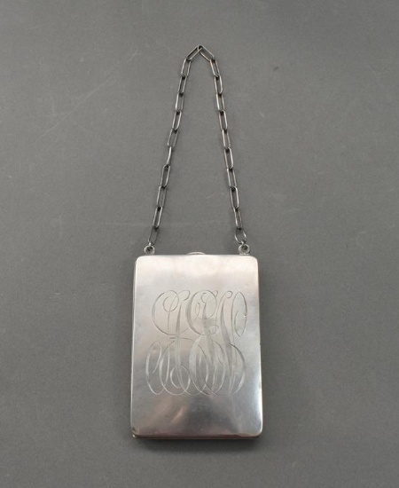 James E Blake Co Sterling Silver Monogrammed Ladies Coin Purse & Compact