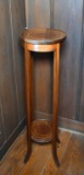 Vintage Georgian Style Inlaid Cherry Plant Stand