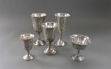 Five Sterling Silver Hollowware Goblets & Cups: Preisner, Gorham, Elgin, & Other