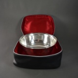 Wm Rogers Paul Revere Reproduction Footed Bowl with Glass Liner in Case
