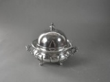 Antique Silver Plated Dome Butter Dish with Butter Knife