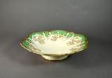 Rosenthal Pedestal Cream & Green Comport Dish with Heavy Gilt Decoration