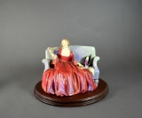 Royal Doulton “Sweet & Twenty” Porcelain Figurine & Wooden Base
