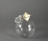 Vintage Lalique Worth Glass Cologne Bottle with Original Tag, France