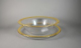 Large Walther-Glas Platter & Bowl with Gilt Rims