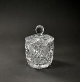 Hand Cut Crystal Covered Condiment or Sugar Jar